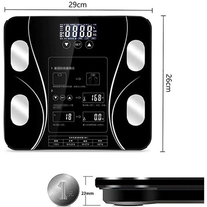 Bascula Digital Electrónica Medidor Peso Y Grasa Corporal Negro