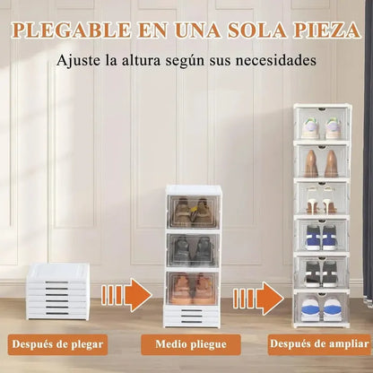 Zapatera Plegable De 6 Niveles Organizador De Almacenamiento Blanco