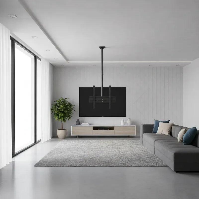 Soporte Tv Techo Pared Base Aéreo Lcd Led 26-55 PuLG 34 Kg Color Negro