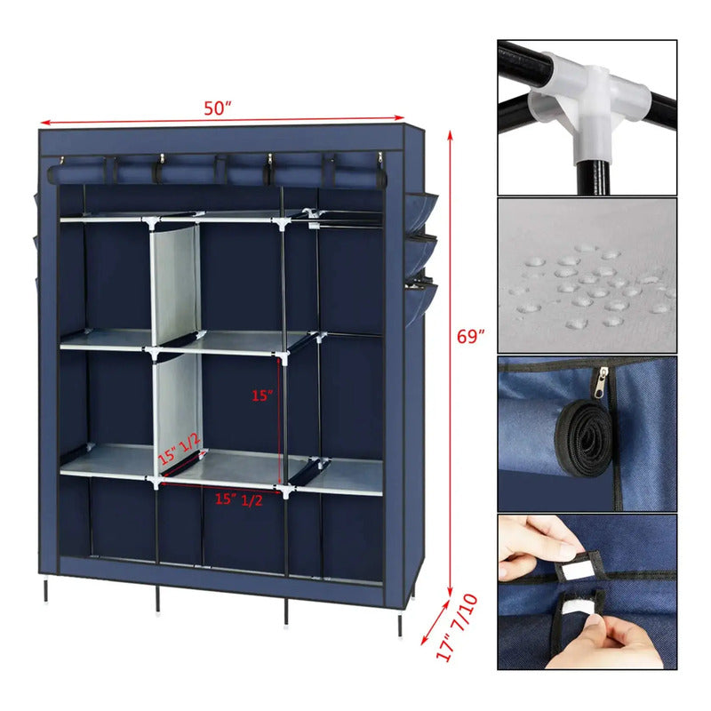 Practico Armario Closet Ropero Armable Grande Organizador