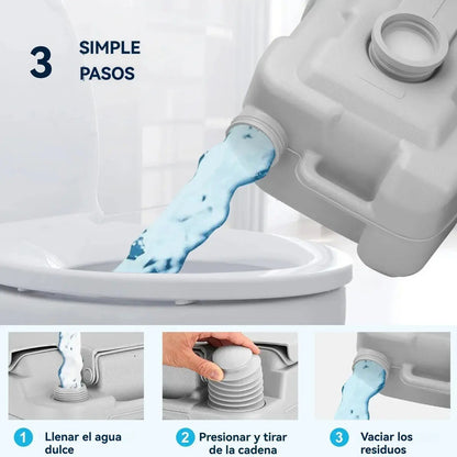 Baño Quimico Portatil 20 Litros Reutilizable Camping