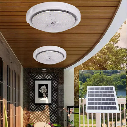 Lampara Plafon Sensor Movimient Redonda De Techo Solar 100w Blanco