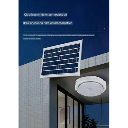 Lampara Plafon Sensor Movimient Redonda De Techo Solar 100w Blanco