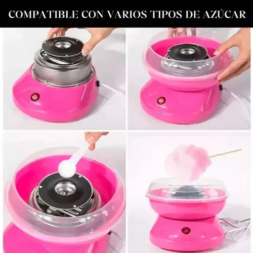 Máquina De Algodón De Azúcar Eléctrica Figoimport Rosa De 500w Para Postres