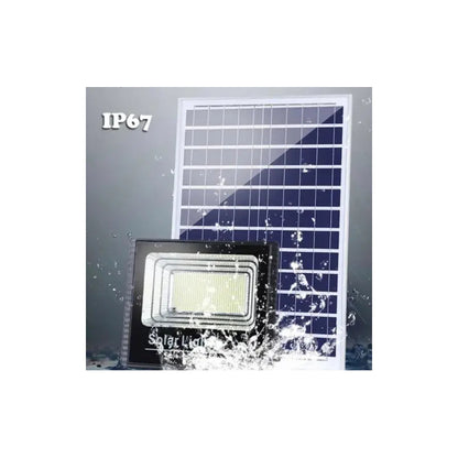 Foco Solar 200w Qp Negro Con Sensor Movimiento Montable Exterior