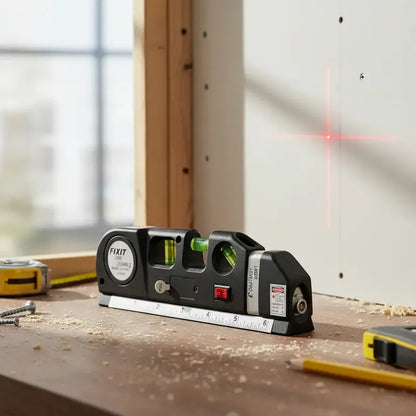 Nivel Laser Multiuso Con Burbuja Y 3 Modos Flexometro De 5m