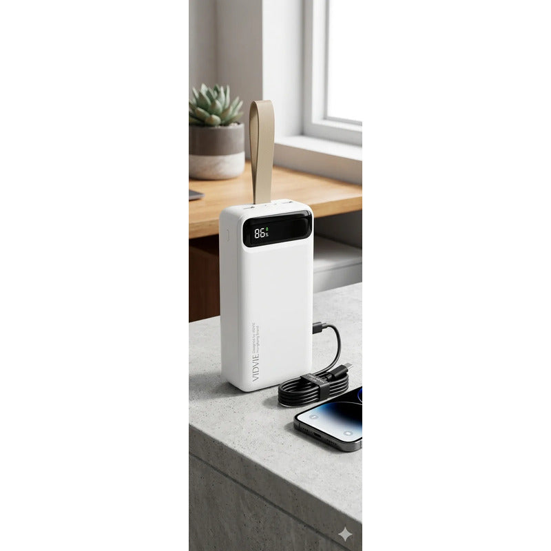 Powerbank Vidvie 30000 Mah Cargador Portatil Viaje Premium Blanco