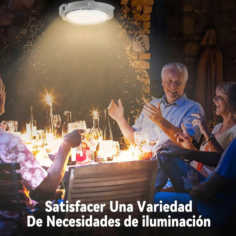 Luz De Techo Redonda Para Exteriores Solar 500w Con Sensor Blanco