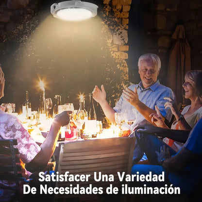 Luz De Techo Redonda Para Exteriores Solar 500w Con Sensor Blanco