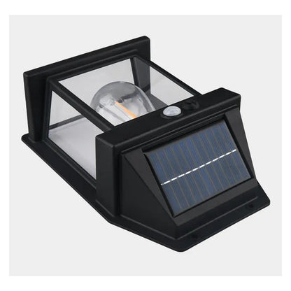 Lámpara De Pared Solar Para Exteriores, Led, Colonial, Vinta Estructura Negro