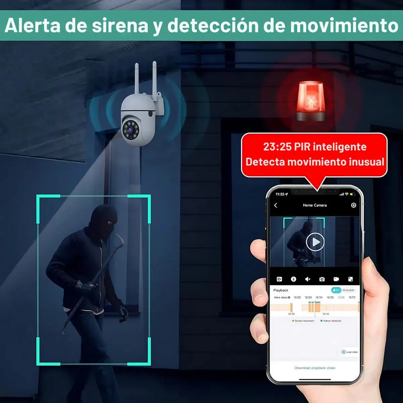 Pack X4 Cámaras De Seguridad Wi-fi Full Hd Ptz Con Visión Nocturna Y Audio Bidireccional Blanco