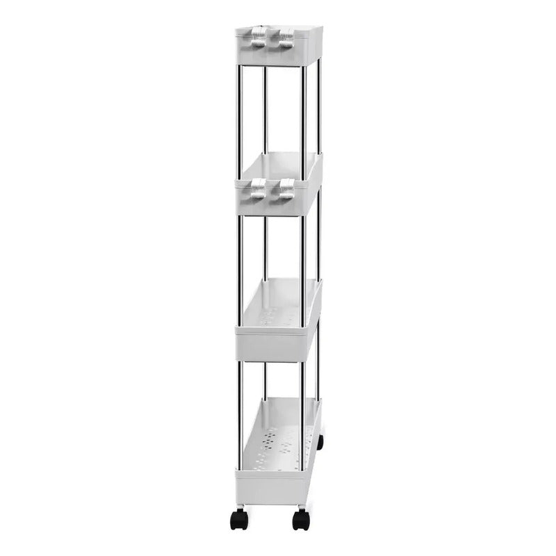 Carrito Organizador 4 Estantes Con Ruedas Para Cocina Blanco