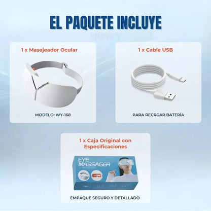 Masajeador Ocular Inteligente Con Compresión Y Calor Para Aliviar La Fatiga Y Ojeras Figoimport Blanco