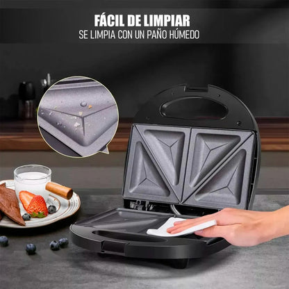 Sandwichera Tostadora 2 Panes Eléctrica 750w. Color Negro