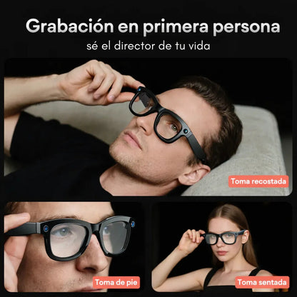 Lentes Smart G5 Asistente Voz Camara Fotos Y Musica Estándar Negro