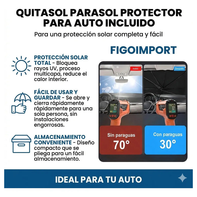 Quitasol Parasol Parabrisas Sombrilla Protector Para Auto