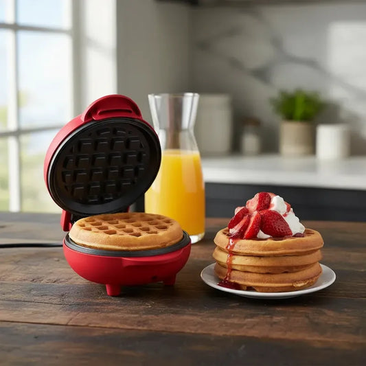 Mini Wafflera Eléctrica Redonda Arca 350w Para Desayuno