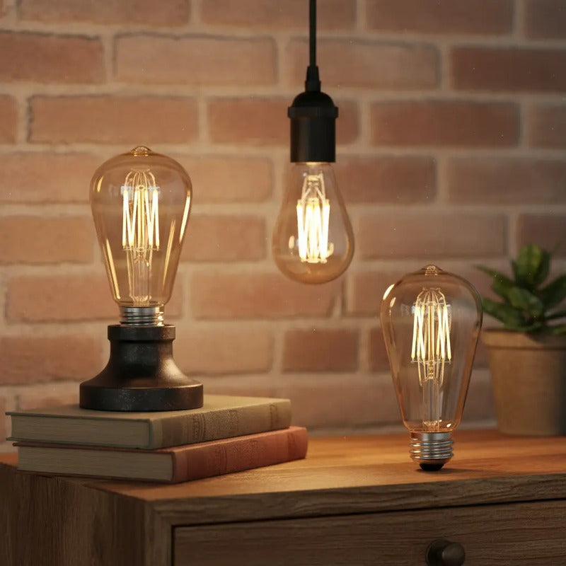 Ampolleta Retro Led Vintage Luz Cálida Guirnalda Amarillo