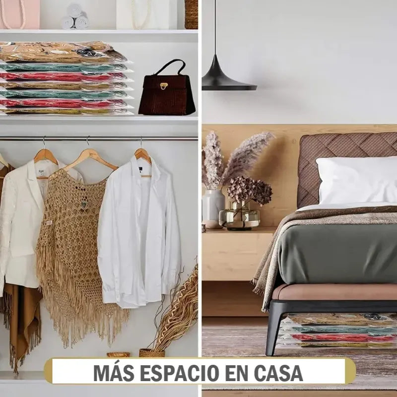Bolsas Al Vacio Comprimir Ropa Ahorra Espacio 60x80 Pack 24