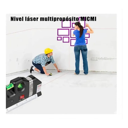 Nivel Laser Multiuso Con Burbuja Y 3 Modos Flexometro De 5m