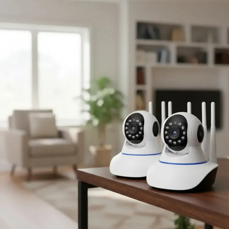 Camara Ip Wifi Hd 360° Visión Nocturna Pack X2 Blanco