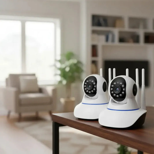 Camara Ip Wifi Hd 360° Visión Nocturna Pack X2 Blanco