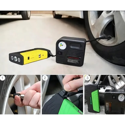 Partidor Bateria Auto Moto + Inflador Neumaticos Rueda