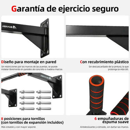 Barra De Ejercicios Para Dominadas En Pared Y Sistema Mullti Negro