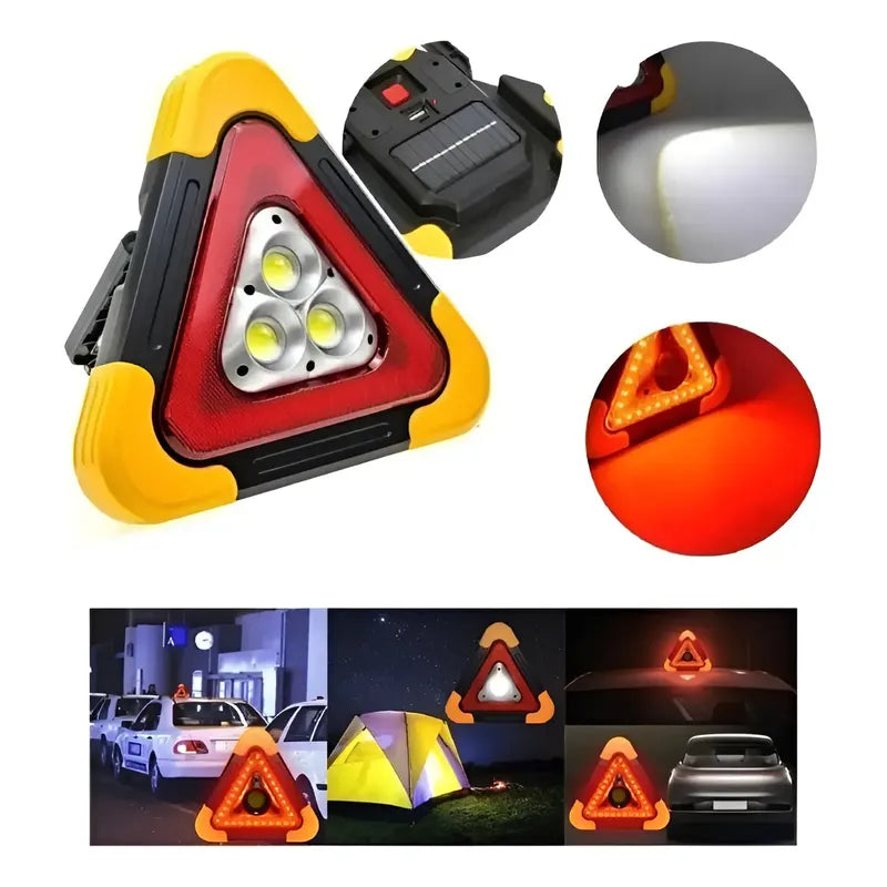 Triangulo De Emergencia Led Recargable Portatil Solar