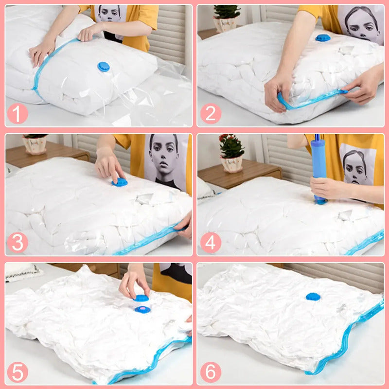 Bolsas Al Vacio Comprimir Ropa Pack 12 Unidades 60 X 80