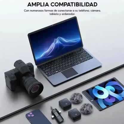 Micrófono Inalámbrico Lavalier Figoimport M9 Omnidireccional Con Clip Para Ios Y Android Negro