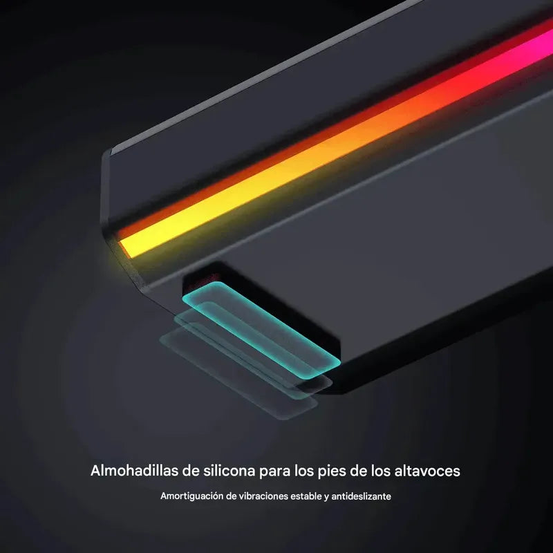 Barra De Sonido Inalambrica Rgb Bluetooth Parlante Pc Tv Negro