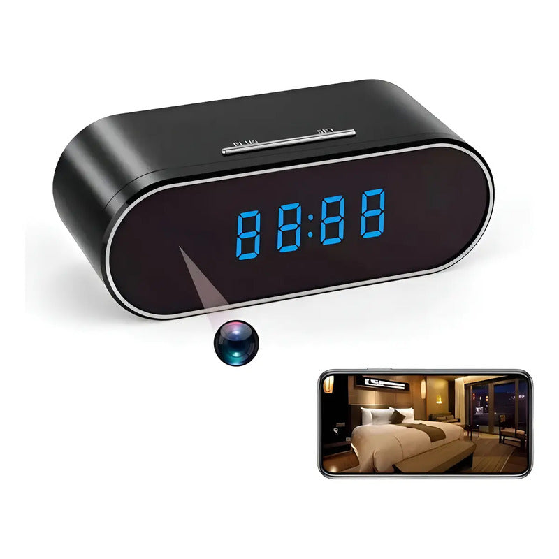 Reloj Despertador Cámara Oculta 1080 Wifi Detecta Movimiento