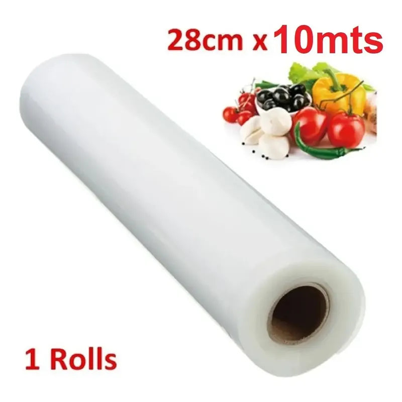 Rollo Bolsa Para Sellar Al Vacío 28 Cm X 10 M Genérica Blanco