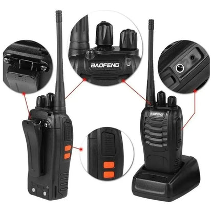 Dos Radio Transmisor Walkie Talkie Bf-777s Baofeng Woki Toki Negro