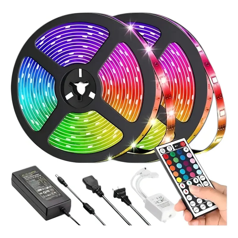 Cinta Led Rgb 5m Con Controlador De Color Figo 120 Leds/m Ip64