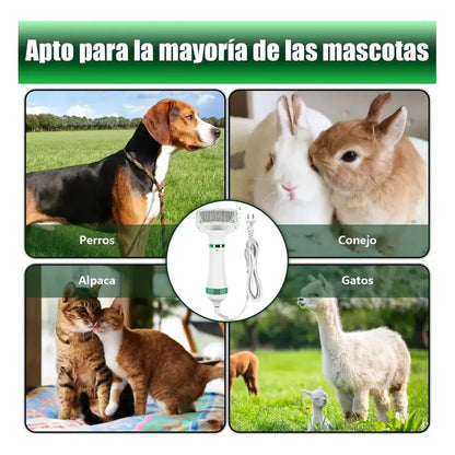 Cepillo Secador Quita Pelos Mascotas Perro Gato Saca Pelusas Blanco