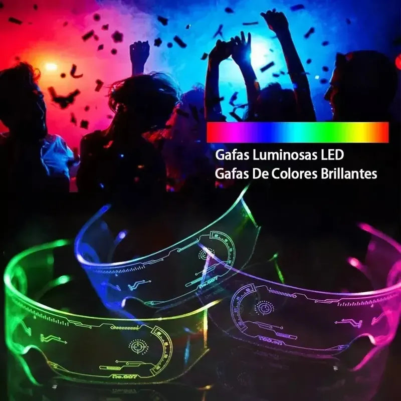 Lentes Luminosas Led Con Efectos De Luz Para Fiestas Y Eventos  Recargables Usb Transpartente Lujo