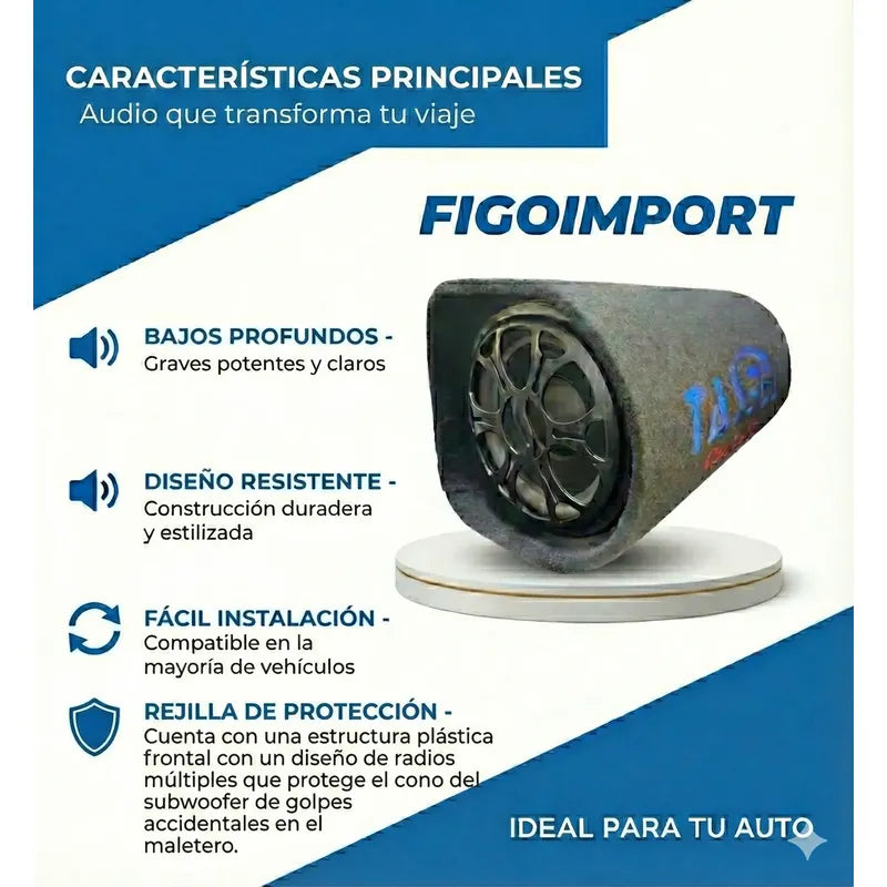 Subwoofer Amplificado De Acustica / Automoviles Super Bass Negro