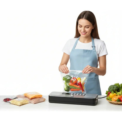 Maquina Selladora Al Vacio 110w Para Empacar Y Conservar Alimentos Secos Humedos Uso Domestico Max 32cm Figoimport