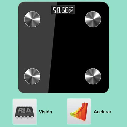 Pesa Balanza Digital Arca Bluetooth Baño Con App Negro Vidrio Hasta 180kg