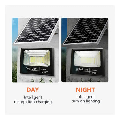 Foco Solar Led 100w Con Control Remoto Exteriores