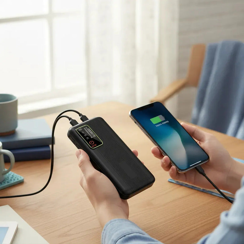 Bateria Externa 20000mah Power Bank Tres Salidas Usb Led Variado