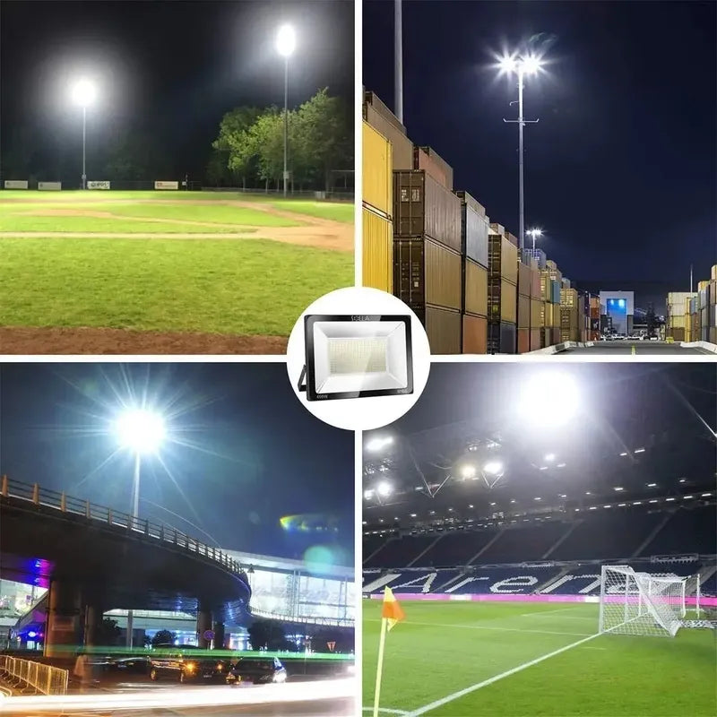 Foco Reflector Proyector Led 400 Watts Resistente Al Agua Negro