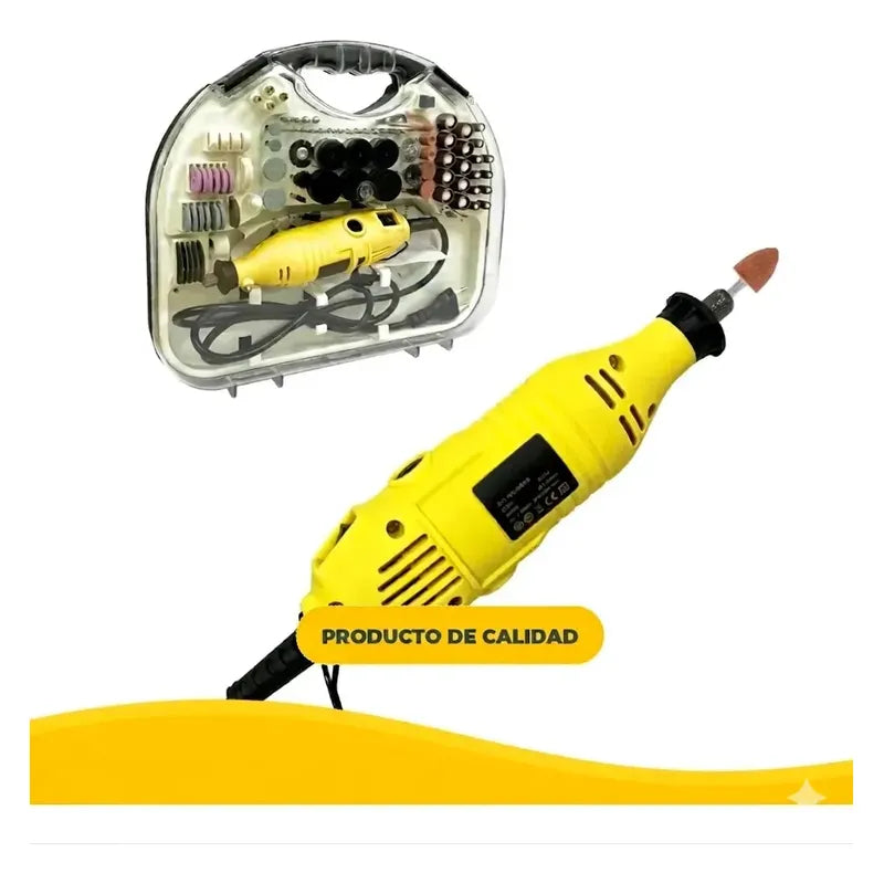 Minitorno Rotativo Inalámbrico Figoimport Ch2904-x Con 160 Accesorios Y Eje Flexible Para Bricolaje Y Precisión 60 Hz