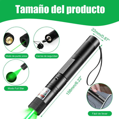 Puntero Laser Verde Astronómico Batería 10.000 Mw + Llave