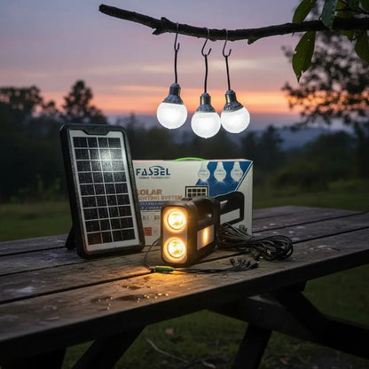 Kit Solar Tasbel Camping 3 Lámparas Led + Usb Emergencia