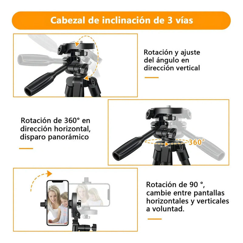 Trípode Para Celular Y Cámara Profesional Figostore Sl3600 De Aluminio Con Cabezal Panorámico Negro