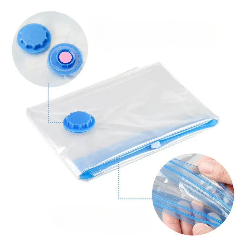 Pack De Bolsas Al Vacío Reutilizables Figoimport Para Ropa Y Edredones (12 Unidades)