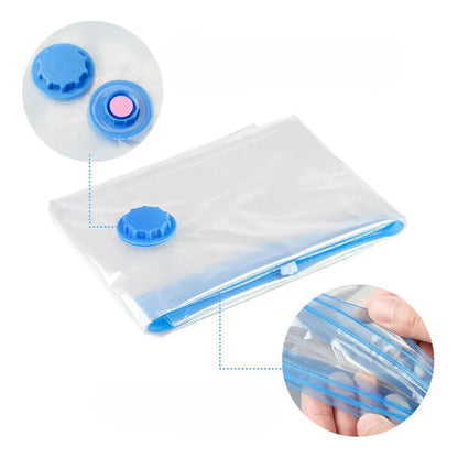 Pack De Bolsas Al Vacío Reutilizables Figoimport Para Ropa Y Edredones (12 Unidades)